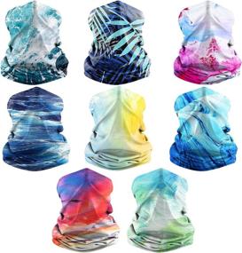 img 4 attached to 🧣 Dapaser 8 Pack Neck Gaiter Balaclava Face Mask - Versatile Scarf for Motorcycle, Skiing, and Outdoor Activities - Breathable Bandanas for Men and Women