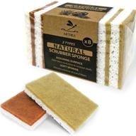 eco-friendly sponge set: 2 types of natural plant-based scrub sponges – 8 pack, palm fiber scrubbing sponge, non-scratch & compostable, durable & odor-free kitchen scrubber logo