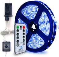 🔵 led strip lights plug in, 32.8ft 300 led rope lights with remote control, memory function, 8 modes, dimmable timer, self-adhesive 6v led tape lights for cabinet mirror kitchen closet bedroom (blue) логотип