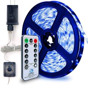 img 4 attached to 🔵 LED Strip Lights Plug in, 32.8ft 300 LED Rope Lights with Remote Control, Memory Function, 8 Modes, Dimmable Timer, Self-Adhesive 6V LED Tape Lights for Cabinet Mirror Kitchen Closet Bedroom (Blue)