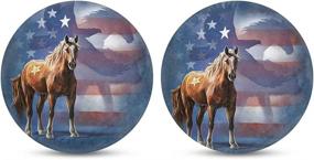 img 4 attached to Dremagia 2 Pack Abstract American Flag Horse Car Auto Coasters 2