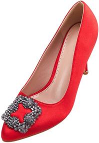 img 1 attached to 👠 Shop Now for Elegant Women's Stiletto High Heel Pumps with Jewel Buckle!