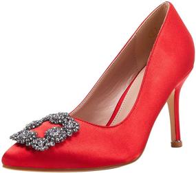 img 4 attached to 👠 Shop Now for Elegant Women's Stiletto High Heel Pumps with Jewel Buckle!