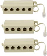 🔌 bundle of 3x 5-way outlet rj11 telephone modular jack splitter adapters by uxcell logo