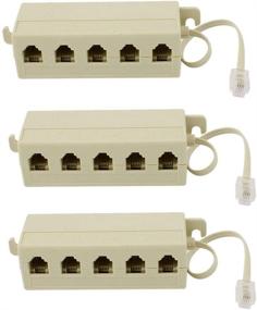 img 2 attached to 🔌 Bundle of 3x 5-Way Outlet RJ11 Telephone Modular Jack Splitter Adapters by uxcell