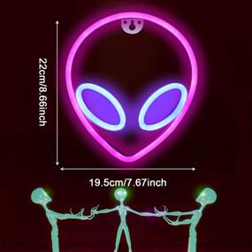 img 2 attached to Alien Neon Sign Wall Decor Alien Neon Light Battery/USB Powered Alien Lamp LED Neon Signs Light Wall Sign Pink/Blue Neon Lights Alien LED Wall Light Alien LED Wall Light Kids Room Wall Decor Supply