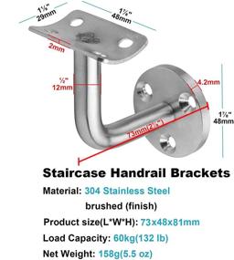 img 2 attached to OTTFF Staircase Handrail Brackets Stainless