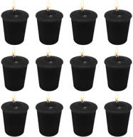 🕯 12-pack small unscented black votive candles – bulk soy votives ideal for weddings, bridal showers, holidays & parties – great gifts logo