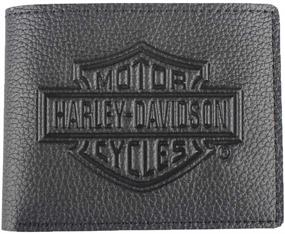 img 2 attached to 🏍️ Harley Davidson Embossed Leather Billfold XML3554 BLACK: Classic Style with Premium Quality