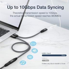 img 2 attached to ULT-WIIQ USB C удлинительный кабель 1Ft - Быстрая зарядка и синхронизация для Nintendo Switch, MacBook, Dell 🔌 XPS, зарядного устройства Magsafe - 10Gbps Тип C мужской к женскому удлинительному кабелю - совместимо с iPhone 12 и другими