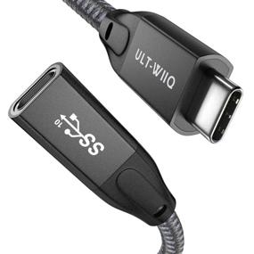 img 4 attached to ULT-WIIQ USB C удлинительный кабель 1Ft - Быстрая зарядка и синхронизация для Nintendo Switch, MacBook, Dell 🔌 XPS, зарядного устройства Magsafe - 10Gbps Тип C мужской к женскому удлинительному кабелю - совместимо с iPhone 12 и другими