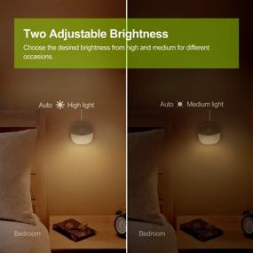 img 1 attached to 🔦 AUVON Rechargeable Motion Sensor Night Light: Warm White LED Stick-On Closet Light with Dusk to Dawn Sensor, Adjustable Brightness - Perfect for Wall, Stairs, Cabinet, Hallway (2 Pack)