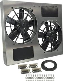 img 1 attached to 🔥 High Output Dual Radiator Fan by Derale Performance - Gray/Black (Model 16835)