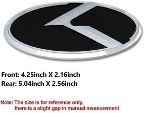 img 1 attached to Chuangzhi Sales 7PCS Fit KIA Emblem Stickers With Front Tailgate Stickers Steering Wheel Badge Wheel Center Cap Decal For Car Accessories Set (Black Silver)