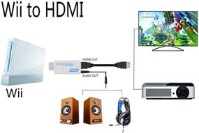 img 3 attached to 🎮 HONSHEN Wii to HDMI Converter Adapter with 3ft HDMI Cable - Output Video & Audio with 3.5mm Jack - Supports All Wii Display Modes (NTSC 480I, 480P, PAL 576I) - Compatible with Full HD Devices (White)