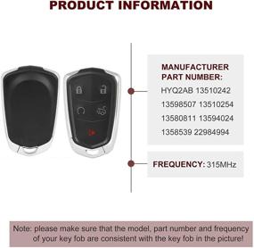 img 2 attached to 🚗 ANGLEWIDE Car Key Fob Replacement for Cadillac XTS and CTS (FCC HYQ2AB) - Keyless Entry Remote with 5 Buttons, Black 1pad