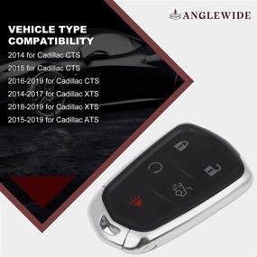 img 3 attached to 🚗 ANGLEWIDE Car Key Fob Replacement for Cadillac XTS and CTS (FCC HYQ2AB) - Keyless Entry Remote with 5 Buttons, Black 1pad