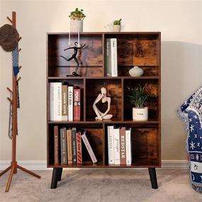 img 3 attached to Bookshelf Mid Century Bookshelves Organizer Bookcases