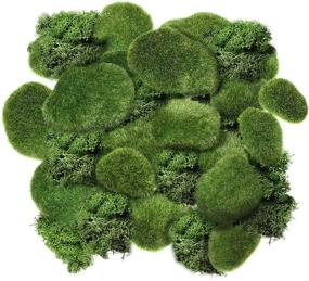 img 4 attached to 🌿 Chuangdi Artificial Moss Rocks: 20 Assorted Sized Faux Green Stones & Moss Balls with 20g Preserved Green Moss - Ideal for Floral Arrangements, Crafting Fairy Gardens, and Decor