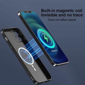img 3 attached to Silicone Magnetic Glass Case Compatible With IPhone 11 MagSafe Case - Soft Edge Frosted Glass Back Fingerprint Auto Disappear Cell Phones & Accessories