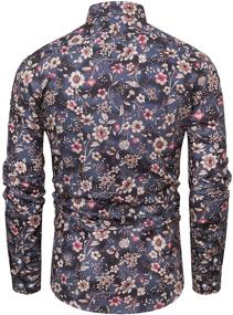 img 3 attached to TUNEVUSE Floral Shirts Sleeve Casual Men's Clothing