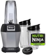 🥤 ninja bl455_30 nutri professional personal blender bonus set with 3-sip &amp; seal single serves and 75-recipe cookbook, stainless steel/black, including cups in 12 oz, 18 oz, and 24 oz sizes логотип