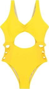 img 2 attached to 👙 Viottiset Yellow Women's Swimsuit Bathing