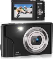 📷 компактная и портативная цифровая камера: lecran fhd 1080p vlogging камера с 16x цифровым зумом, жк-экраном, 36,0 мегапикселями - идеально подходит для студентов, подростков и детей (черный) логотип