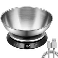 usb rechargeable food scale with bowl: precision digital weight measurement for cooking and baking - ounces and grams, stainless steel bowl included logo