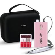 az gogo professional nail drill machine: 30000 rpm portable electric nail 💅 drill for acrylic nails - complete efile manicure/pedicure kit in pink with eva bag logo