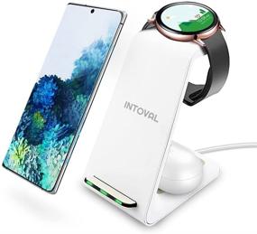 img 4 attached to 🔌 Intoval Wireless Charger: Charge Galaxy Phone, Watch, and Buds Fast. Compatible with Note 20/10, S21/S20, Watch 3, Galaxy 46/42mm, Active 2, Gear S3, Buds+ and Live(S3). (White)