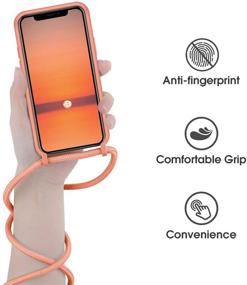 img 1 attached to 📱 Abitku Crossbody Case for iPhone 11 Pro - Orange, TPU Silicone Lanyard Neck Strap, Adjustable Necklace Phone Protective Back Cover