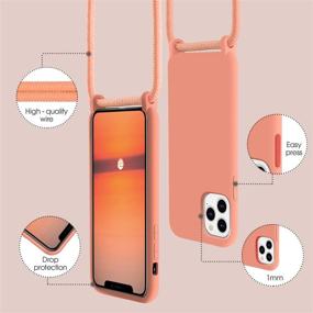 img 3 attached to 📱 Abitku Crossbody Case for iPhone 11 Pro - Orange, TPU Silicone Lanyard Neck Strap, Adjustable Necklace Phone Protective Back Cover