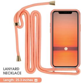 img 2 attached to 📱 Abitku Crossbody Case for iPhone 11 Pro - Orange, TPU Silicone Lanyard Neck Strap, Adjustable Necklace Phone Protective Back Cover