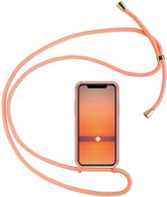 img 4 attached to 📱 Abitku Crossbody Case for iPhone 11 Pro - Orange, TPU Silicone Lanyard Neck Strap, Adjustable Necklace Phone Protective Back Cover