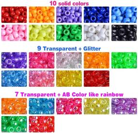 img 2 attached to VICOVI 5700+pcs Rainbow Pony Beads Kit for DIY Jewelry Making includes 26 Colorful Kandi Beads (9mm) Letter & Color Beads, Star & Heart Beads with Assorted Rubber Bands, Elastic String, and Satin Silk Cord