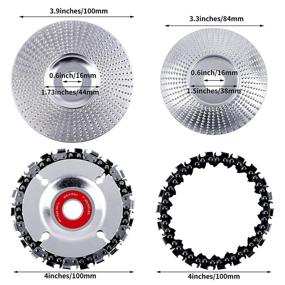 img 3 attached to Aodaer 4-Piece Wood Carving Disc Set: Tungsten Grinding Wheel, Chain Disc, 22 🪵 Teeth Chain, Wood Polishing & Shaping Disc - Perfect for Wood Cut, Polishing, and Shaping