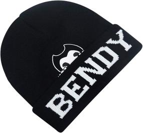 img 2 attached to 🎩 Bendy and the Ink Machine Beanie - Stylish Black and White Bendy Hat