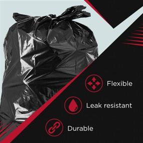 img 1 attached to Large Black Heavy Duty Garbage Bags, 55-60 Gallon, 3.0 Mil Thickness, 50 Count with Ties - Contractor Trash Bags