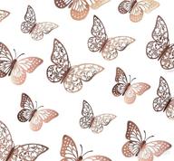 img 1 attached to 🦋 Gold 3D Butterfly Wall Stickers - Set of 48, 4 Styles, 3 Sizes - Removable Metallic Room Decals for Kids Bedroom, Nursery, Classroom, Party, Wedding Decor - DIY Gift review by Amanda Castillo