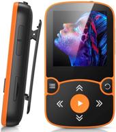 agptek bluetooth 5.0 mp3 player with clip | 32gb storage | fm radio | voice recorder | supports up to 128gb tf card | sport running logo