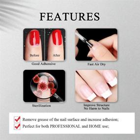 img 1 attached to 💅 Professional Morovan Nail Primer and Dehydrator for Acrylic Nails - Fast Air Dry, No Burn Formula for Superior Protein Bonding and increased X-Strength. Ideal for Acrylic Powder Application