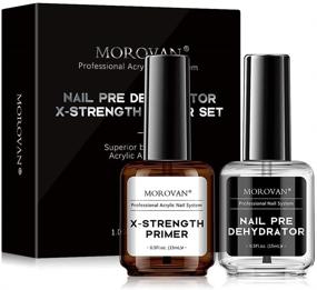 img 4 attached to 💅 Professional Morovan Nail Primer and Dehydrator for Acrylic Nails - Fast Air Dry, No Burn Formula for Superior Protein Bonding and increased X-Strength. Ideal for Acrylic Powder Application