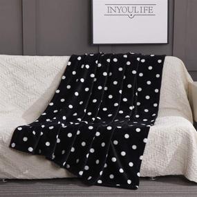 img 3 attached to 🛏️ COCOPLAY W Black Twin Blanket: White Polka Dots, Flannel Fleece, 60×80 Inches - All-Season Super Luxury Lightweight Warm Soft Cozy Blanket for Bed, Couch, Car