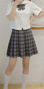 img 2 attached to 👗 Dlynmoo Plaid Skirt for Women - Plus Size, High Waisted, Pleated A-line School Girl Style