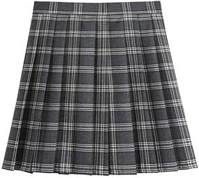 img 4 attached to 👗 Dlynmoo Plaid Skirt for Women - Plus Size, High Waisted, Pleated A-line School Girl Style