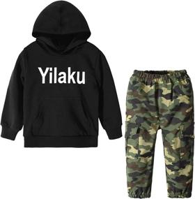 img 4 attached to Clothes Printed Swearshirt Clothing Camouflage Boys' Clothing via Clothing Sets