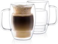 optimally sized joyjolt insulated coffee glasses - 16 ounces logo