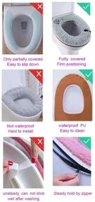 img 1 attached to 🚽 Plush Washable Toilet Seat Cover Pads Mat - SHYLY Warm, Thicken with Handle and Zipper