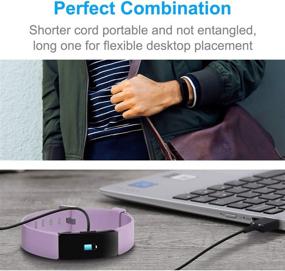 img 3 attached to Кабель зарядки Fitbit Inspire HR (2 шт.) - Заменяемый USB-кабель для зарядки Fitbit Inspire/Inspire HR/Ace 2 Smartwatch (3.3фт/0.5фт)